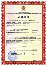 License for the manufacture of equipment for nuclear installations. Object - structures and complexes with critical nuclear test facilities.